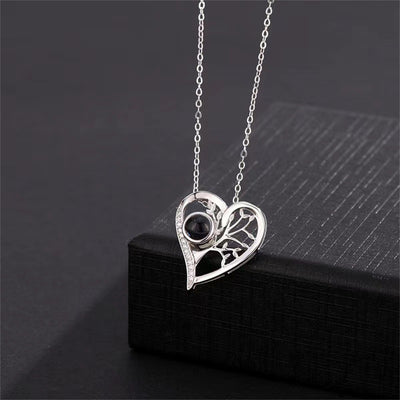 Collier « Je t'aime » en argent sterling S925 avec inscription « Love Tree »
