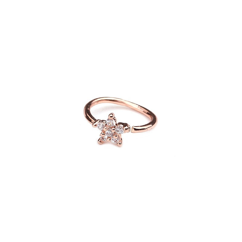Piercing de nez, bijou de corps, anneau, petite fleur, hélix
