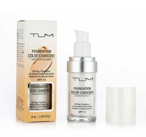 Fond de teint liquide correcteur de température, maquillage portable couleur naturelle, fond de teint BB correcteur