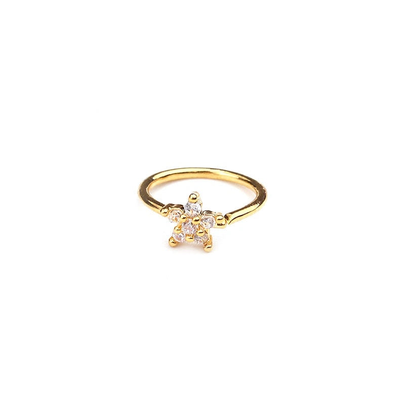 Piercing de nez, bijou de corps, anneau, petite fleur, hélix