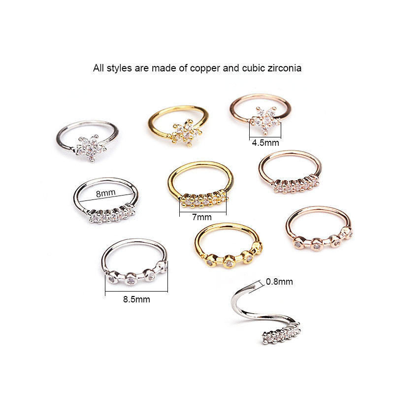 Piercing de nez, bijou de corps, anneau, petite fleur, hélix