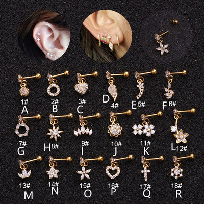 Boucles d'oreilles Piercing New Micro-Incrustées de Zircon