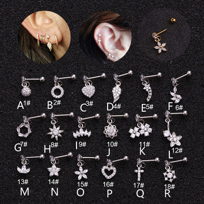 Boucles d'oreilles Piercing New Micro-Incrustées de Zircon