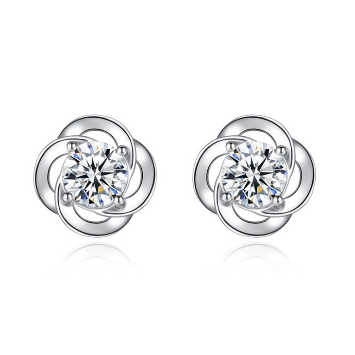Boucles d'oreilles trèfle en argent sterling