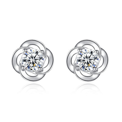 Boucles d'oreilles trèfle en argent sterling