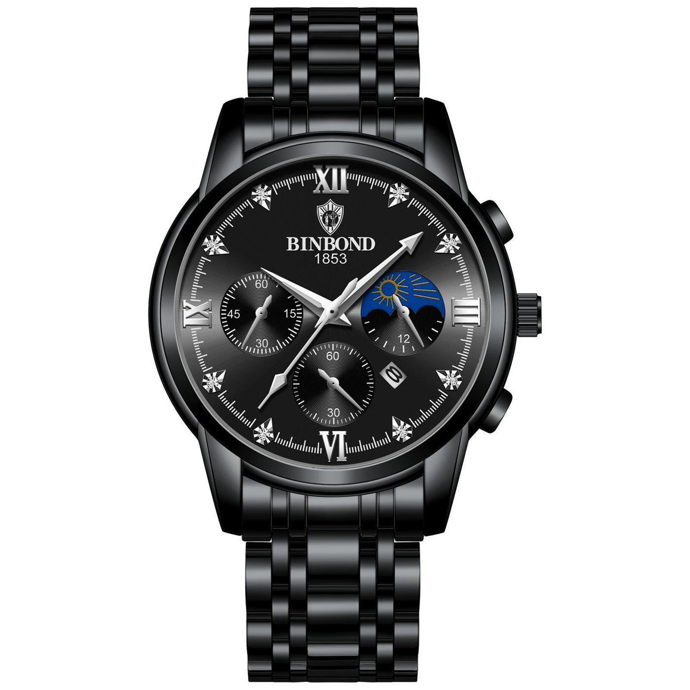 Montre homme étanche et lumineuse en cuir véritable