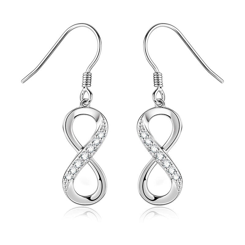 Boucles d'oreilles infini en argent sterling S925