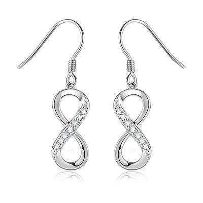 Boucles d'oreilles infini en argent sterling S925