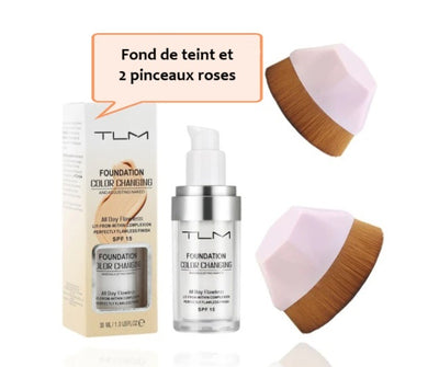 Fond de teint liquide correcteur de température, maquillage portable couleur naturelle, fond de teint BB correcteur
