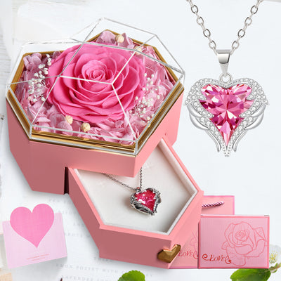 Coffret cadeau de bijoux avec roses