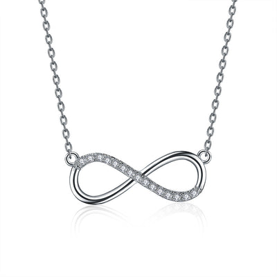 Collier, bijou et pendentif infinity en argent pour femme