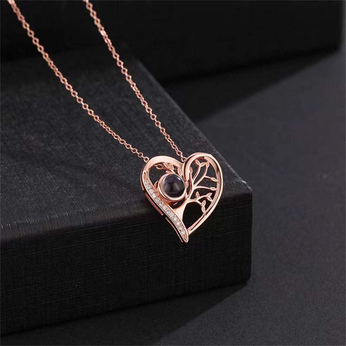 Collier « Je t'aime » en argent sterling S925 avec inscription « Love Tree »