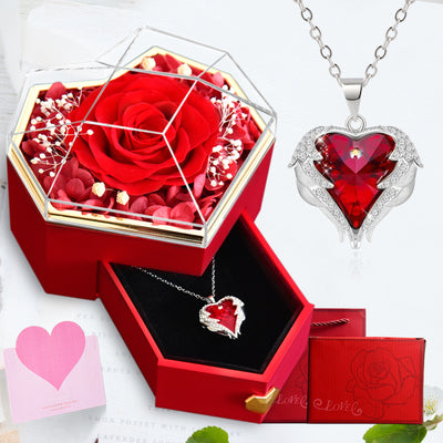 Coffret cadeau de bijoux avec roses