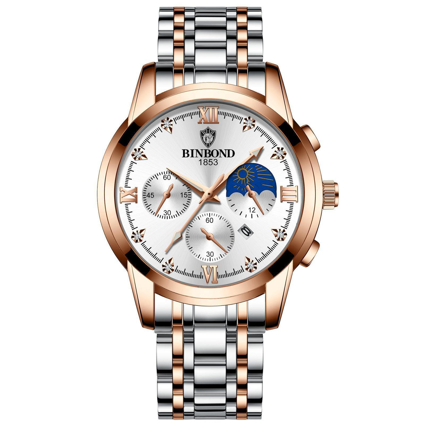 Montre homme étanche et lumineuse en cuir véritable