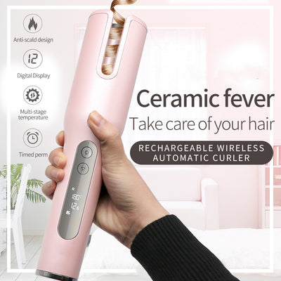 Fer à boucler automatique sans fil, écran LCD USB, chauffage céramique, anti-permanente
