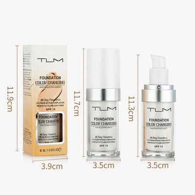 Fond de teint liquide correcteur de température, maquillage portable couleur naturelle, fond de teint BB correcteur