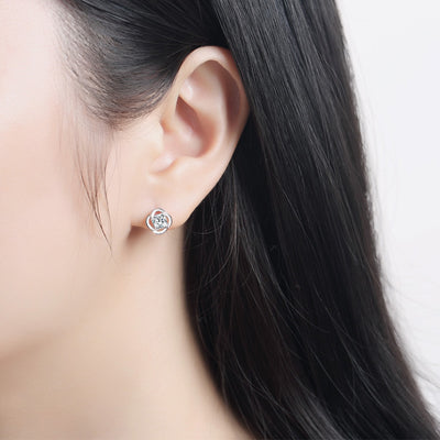 Boucles d'oreilles trèfle en argent sterling