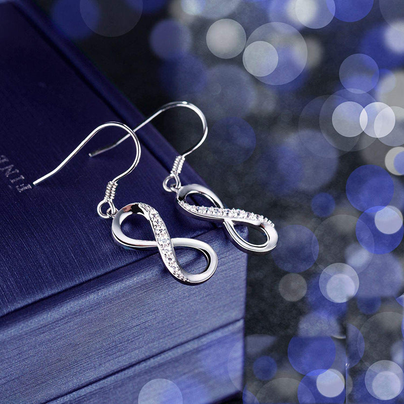 Boucles d'oreilles infini en argent sterling S925