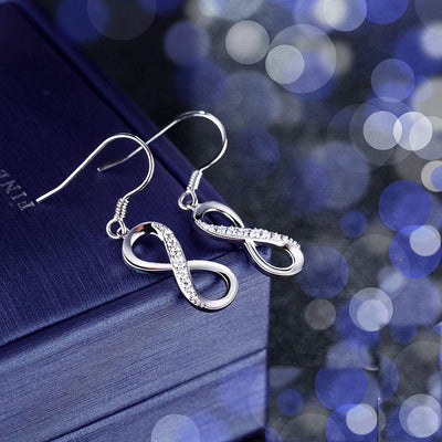 Boucles d'oreilles infini en argent sterling S925