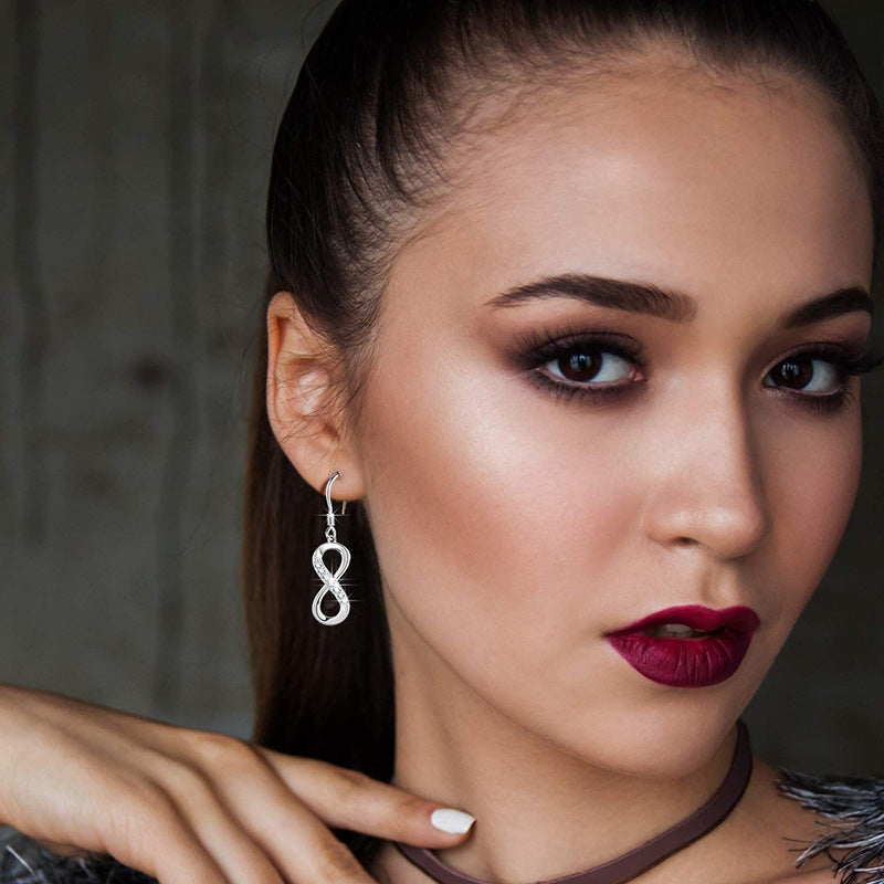 Boucles d'oreilles infini en argent sterling S925