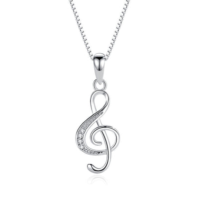 Collier avec pendentif en forme de note de musique au design spécial
