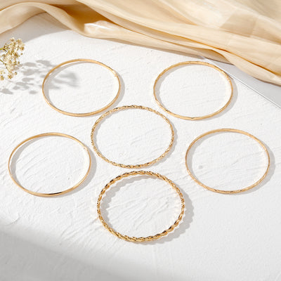 Ensemble de 6 bracelets irréguliers brillants Twist