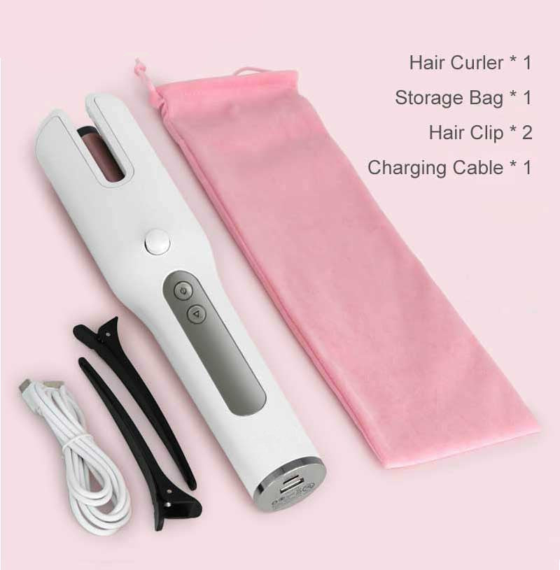 Fer à boucler automatique sans fil, écran LCD USB, chauffage céramique, anti-permanente