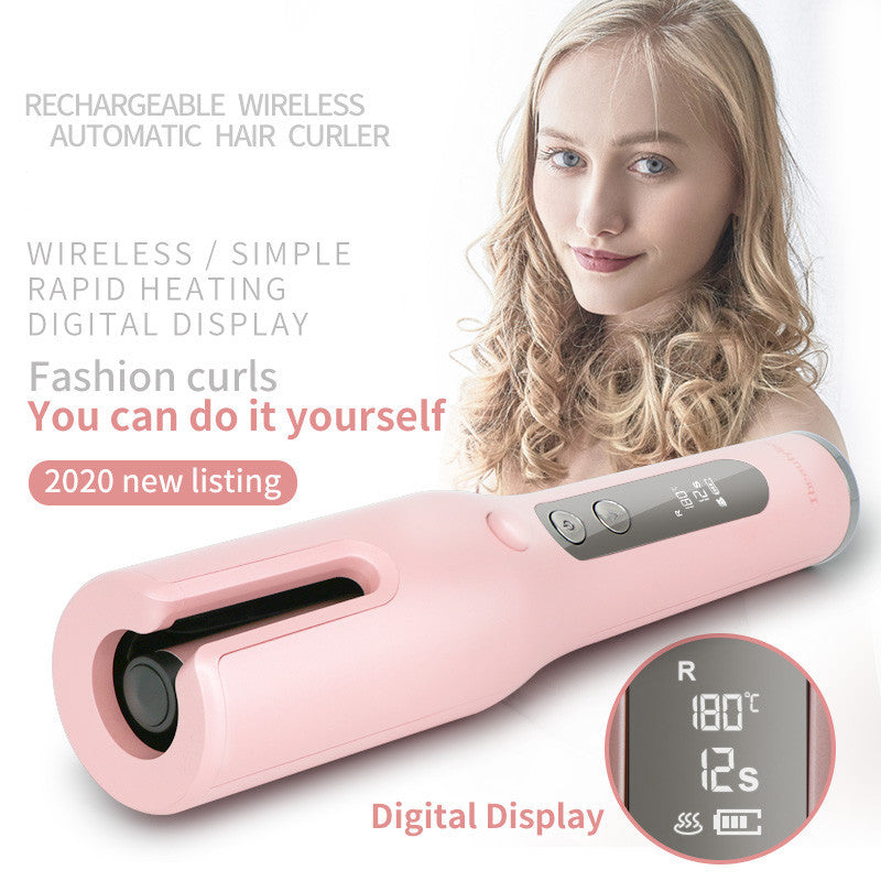 Fer à boucler automatique sans fil, écran LCD USB, chauffage céramique, anti-permanente