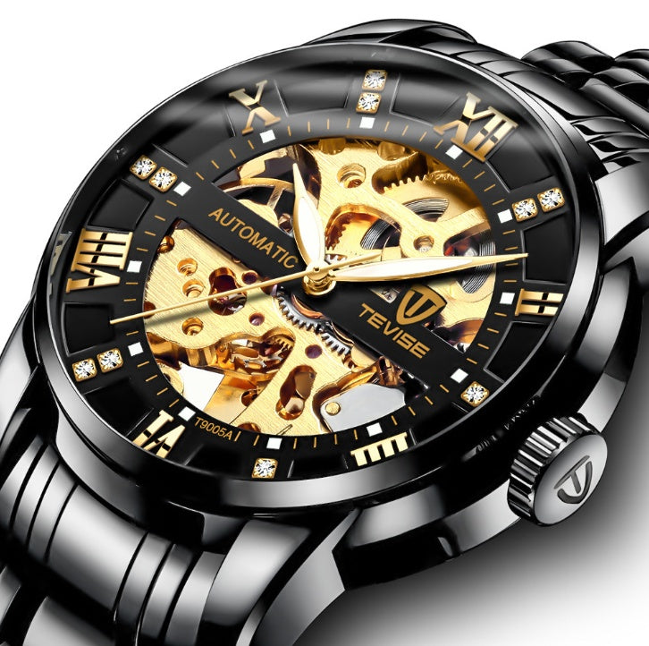 Montre de mode pour homme, montre mécanique automatique, montre creuse, montre étanche pour homme