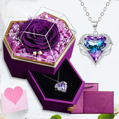 Coffret cadeau de bijoux avec roses