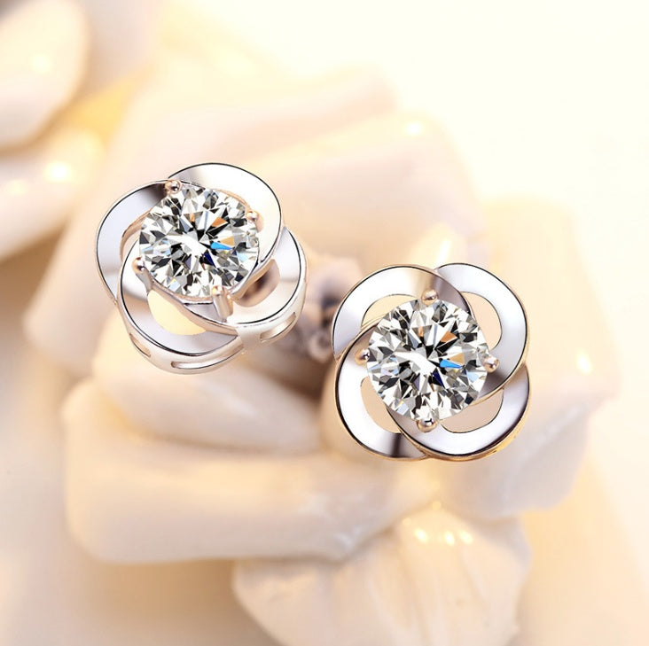 Boucles d'oreilles trèfle en argent sterling