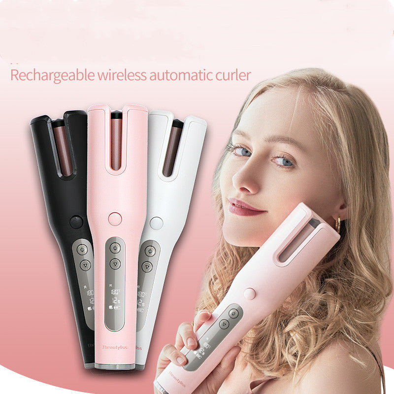Fer à boucler automatique sans fil, écran LCD USB, chauffage céramique, anti-permanente
