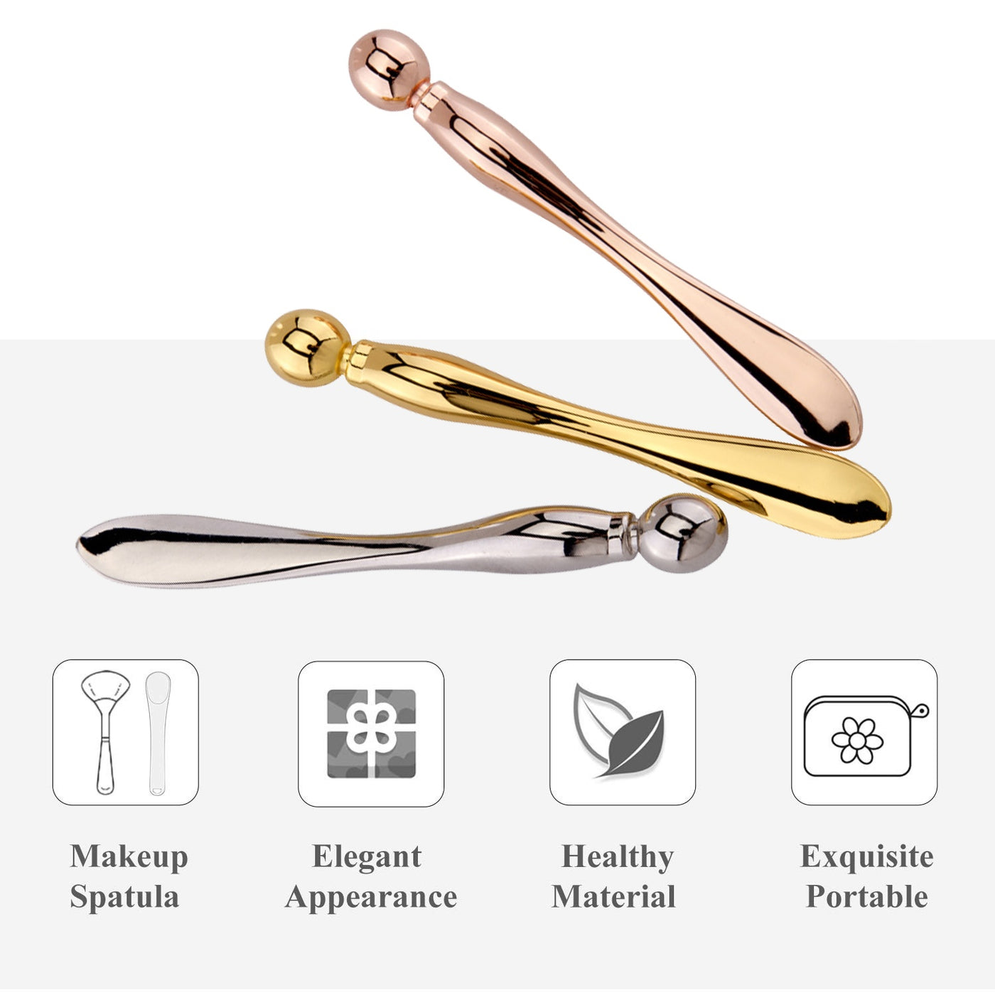 Rouleau de crème pour les yeux pour le visage, spatule en métal