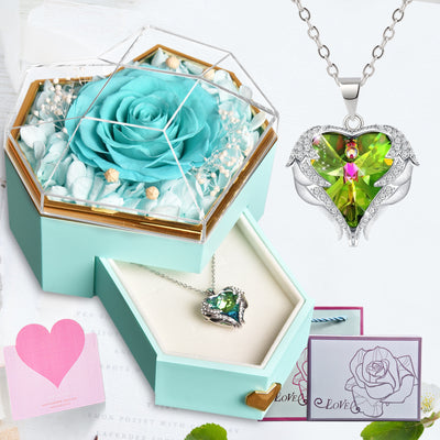 Coffret cadeau de bijoux avec roses