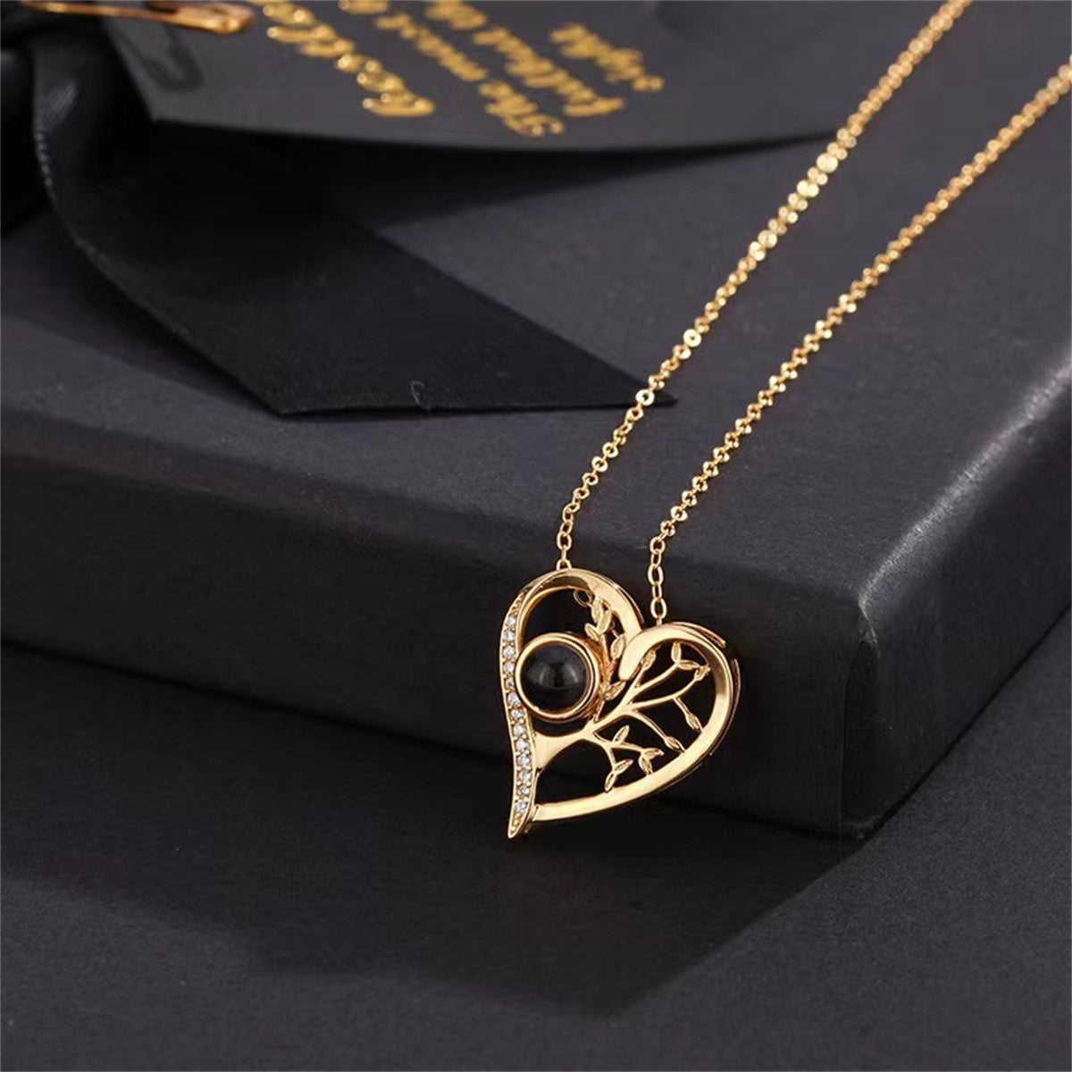 Collier « Je t'aime » en argent sterling S925 avec inscription « Love Tree »