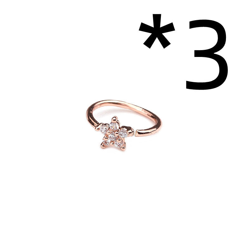Piercing de nez, bijou de corps, anneau, petite fleur, hélix
