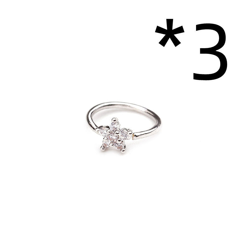 Piercing de nez, bijou de corps, anneau, petite fleur, hélix